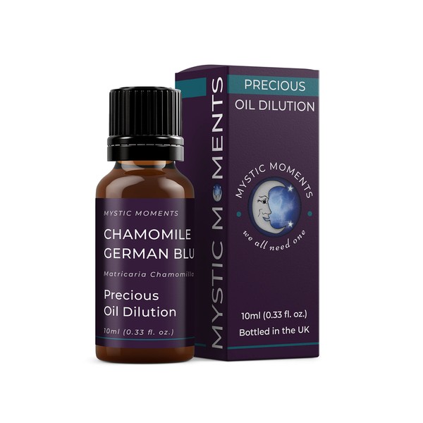 Mystic Moments | Chamomile German Blue Precious Oil Dilution 10ml 3% Jojoba Blend Perfect for Massage, Skincare, Beauty and Aromatherapy