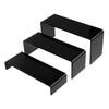 KOSKWKREO 3 Pack Black Acrylic Display Risers, Tiered Display Stand