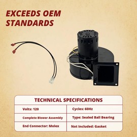 Pellethead Replacement Bosca Pellet Stove Convection Fan Distribution Room Air Blower 12720004