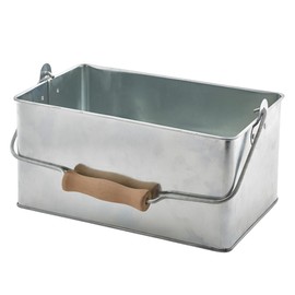 Genware Rectangular Table Caddy Galvanised Steel 24.5x15.5x12.5cm, GSTC2415, Single