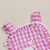 Baby Girl Goose Outfit Romper Farm Animal Gingham Overalls Ruffle