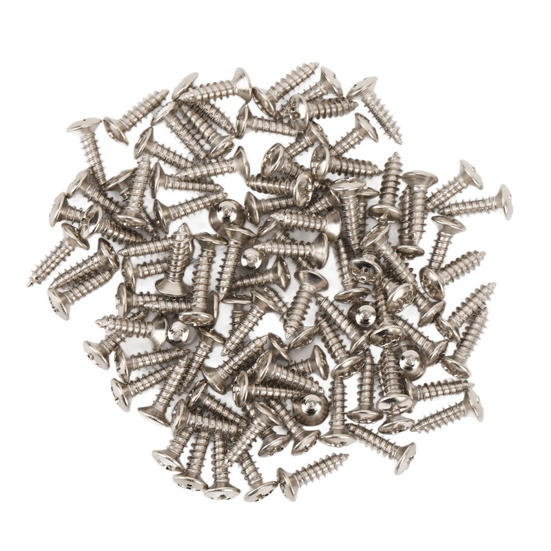 100PCS Guitar Pickguard Screws Metal Guard Plate Mounting Screw Electric
