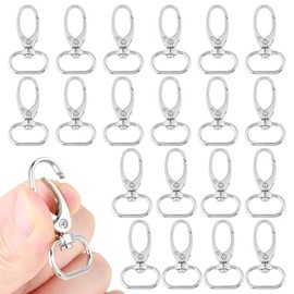 Key Chain Clip Hook, 20Pcs Zinc Alloy Swivel Clasps Lanyard Snap Hook Metal Swivel Lanyard Snap Hook Lobster Claw Clasp for Crafts and Purse Hardware (20mm)