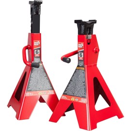 BIG RED AT43006UR-1 Torin Steel Jack Stands: 3 Ton (6,000 LBs) Capacity, Red, 1 Pair