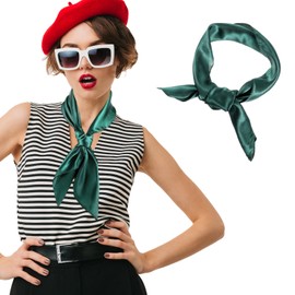 simarro Women Silk Feeling Scarf, 23.5 Inch Satin Head Scarves Fashion Square Scarfs Breathable Soft Handbag Accessories (Army Green)