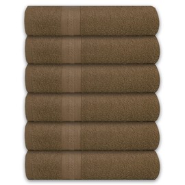 ASTILTEX 100% Cotton Bath Towels 24x48 Inches Soft Highly Absorbent and Quick Dry Bathroom Towels Perfect for Gym Spa and Travel - Dark Brown