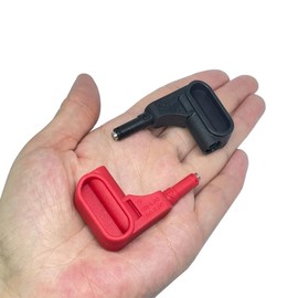 Red & Black Magnetic Test Probe Tip Adaptors - CAT III 1000v CAT IV 600V 5A - Safely connect 4mm shrouded banana plugs, fits a wide range of standard test leads