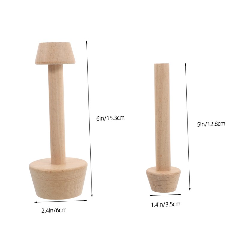 GLEAVI 2 Pcs Double Sided Wooden Tart Tamper Egg Tart