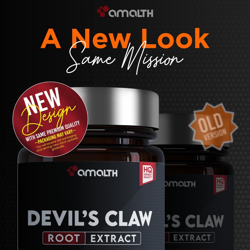 AMALTH Devils Claw Extract 500 mg, 120 Veggie Capsules, Concentrated