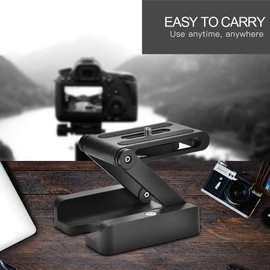 Universal Flex Tilt Head Z Mounting Bracket, Folding Tripod Head with 1/4 Inch Mounting Screw for Mounting Various Cameras, Compatible with Nikon Canon DSLR, Adjustable Shooting Angle, Default