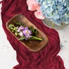 BLMHTWO Burgundy Cheesecloth Table Runner 35×118inch Boho Rustic Gauze Cheese