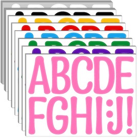 Bemeol 30 Sheets Large Letter Stickers 4 Inch Alphabet Letter Stickers Self Adhesive Sticker Letters for Bulletin Boards Classroom Home Decor(Multicolor)