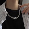 Inateannal Chunky Silver Necklace for Women Cuban Link Chain Necklace