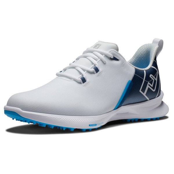 FootJoy Homme Fj Fuel Sport Chaussures de Golf, Blanc/Bleu Marine, 40 EU