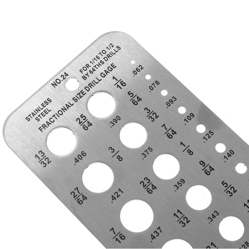 SQXBK Drill Gauge Stainless Steel Drill Bit Size Checker Plate