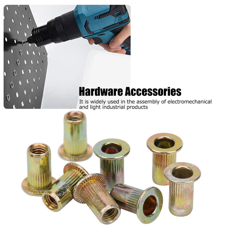 150pcs M4 Color Zinc Plating Rivet Nuts Quick Riveting Automobiles