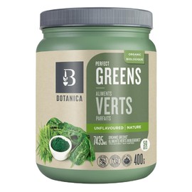 Botanica Botanica Organic Perfect Greens Powder - Chlorella, Spirulina, Barley & Wheat Grass - Vegan, Non-GMO, Gluten-Free, Stevia-Free, 7435 mg per Serving, Greens superfood powder and supplement, 50 servings