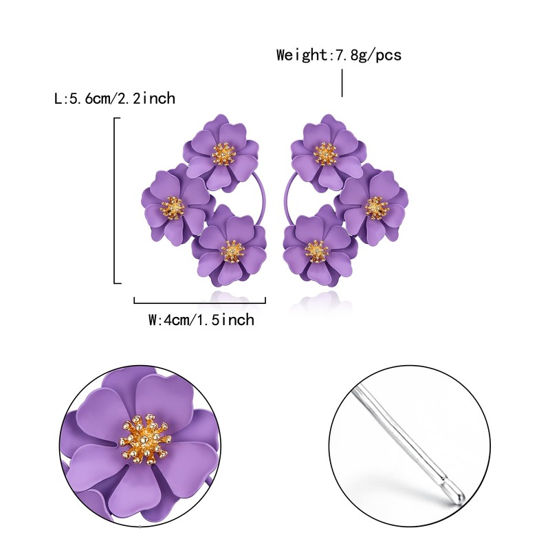 EVER FAITH Boho Flower Earrings, Large Statement Daisy Earrings for