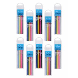 Tupalizy Erasable Colored Leads for Drawing Sketching Writing Taking Notes Adult Coloring Mechanical Pencil Refill for Teachers Students Artists Home School Office Art Project (0.7mm,6 Colors,120PCS)