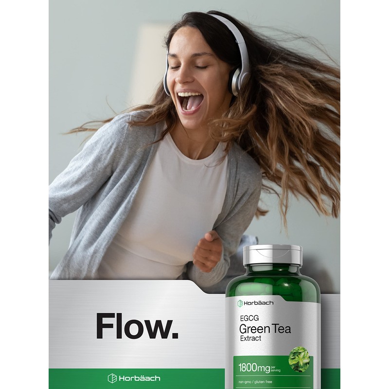 Horbäach EGCG Green Tea Extract Pills | 180 Capsules |