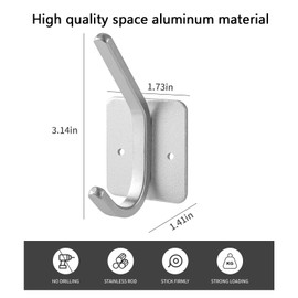 Paoli Heavy Duty Self Adhesive Hooks - Sturdy self Adhesive Hooks for Home, School and Office Easy to fit and Remove,with a Maximum Load Capacity of 30lb (4 PC).