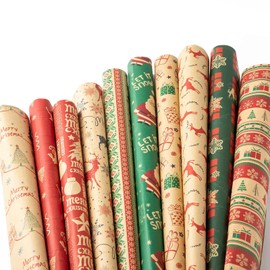 Christmas Wrapping Paper 10 Sheets Christmas Paper for Children Gift Wrapping Paper 70 x 50 cm Wrapping Paper for Birthday Thanksgiving Day Valentine's Day Wedding Mother's Day Children's Day Party