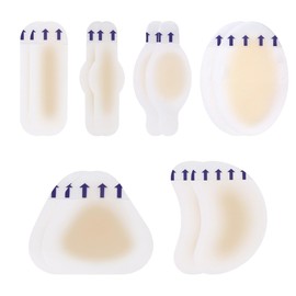 yimeizhiguang Hydrocolloid Blister Plasters - 12PCS Invisible Waterproof Foot Plasters, Faster Healing Blister Cushion Pads Gel for Heel, Toes & Skin Protection, Medical Grade Wound Dressing All-Day Comfort