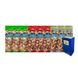 Variety Pack Diamond Almonds 9 Count – 3 Flavors: Smokehouse, Whole Natural, Lightly Salted – 1.5oz Snack Packs – Includes Blue Paper Bag – On-the-Go Nut