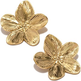 WOZNU Flower Earrings Large, Flower Drop Earrings Boho Statement Flower Earrings Hypoallergenic Fashion Jewellery for Women