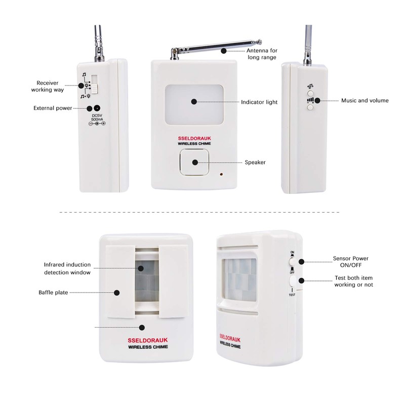 Dog Barking Alarm Motion Detector,Pir Wireless Human Body Walking Sensor