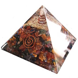24 Page Booklet with New Mix Stone with Quartz Crystal Exclusive Unique Chakra Orgone Pyramid Crystal Gemstones and Copper Metal , Mix Metal Shaving and Flakes Mix Energy Healing Positive Energy Tetrahedron Sacred Geometry, Memory Concentration Meditatio
