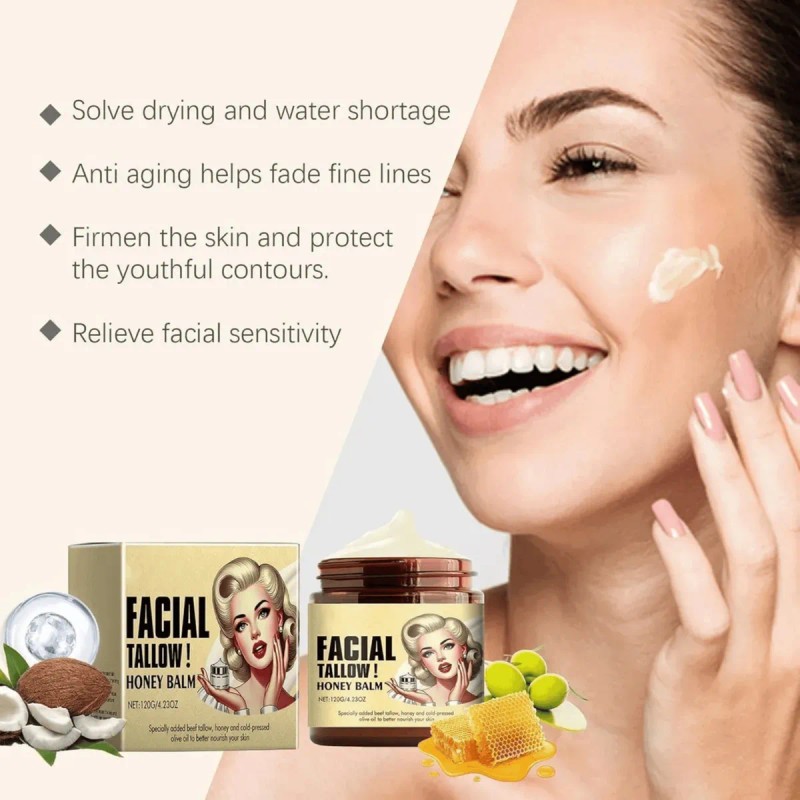 2pcs Bálsamo Sebo Res Batido Miel Crema Facial