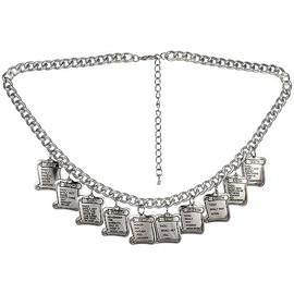 Sterling Gifts Ten (10) Commandments Silver Charm Necklace
