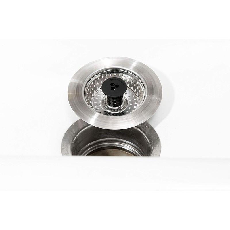 SinkShroom Revolutionary Clog-Free Sink Strainer Basket with Stopper, Stainless Steel