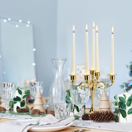 20 Ivory 10 Inch Unscented Smokeless Taper Candles with Cotton Wick, 7+ Hours of Long Lasting Burn, Great for Home Decor & Parties, Dinner, Beautiful Gifts!