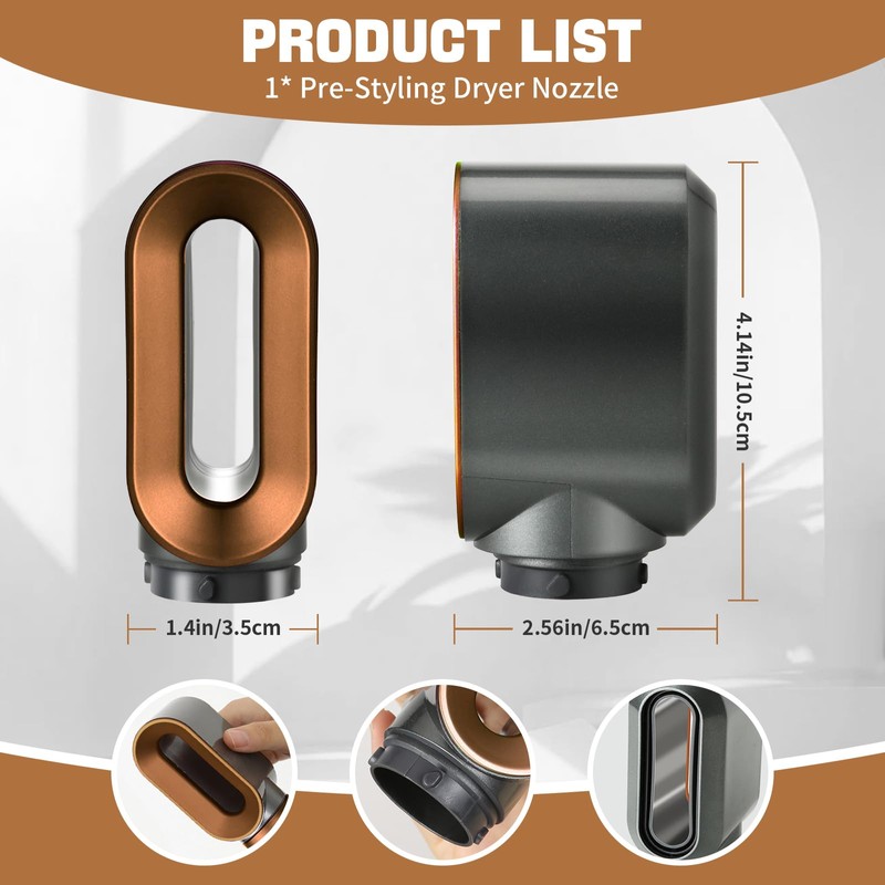 Pre-Styling Dryer Nozzle for Dyson Airwrap Styler Attachment,Replacement Pre-Styling Dryer