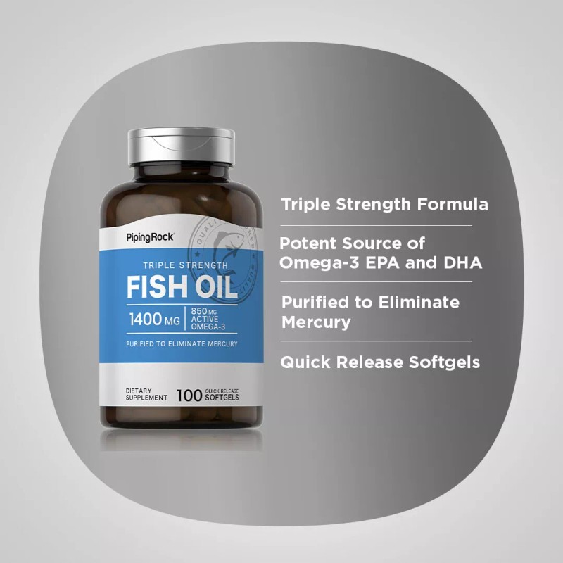 Piping Rock Triple Strength Omega 3 Fish Oil | 100