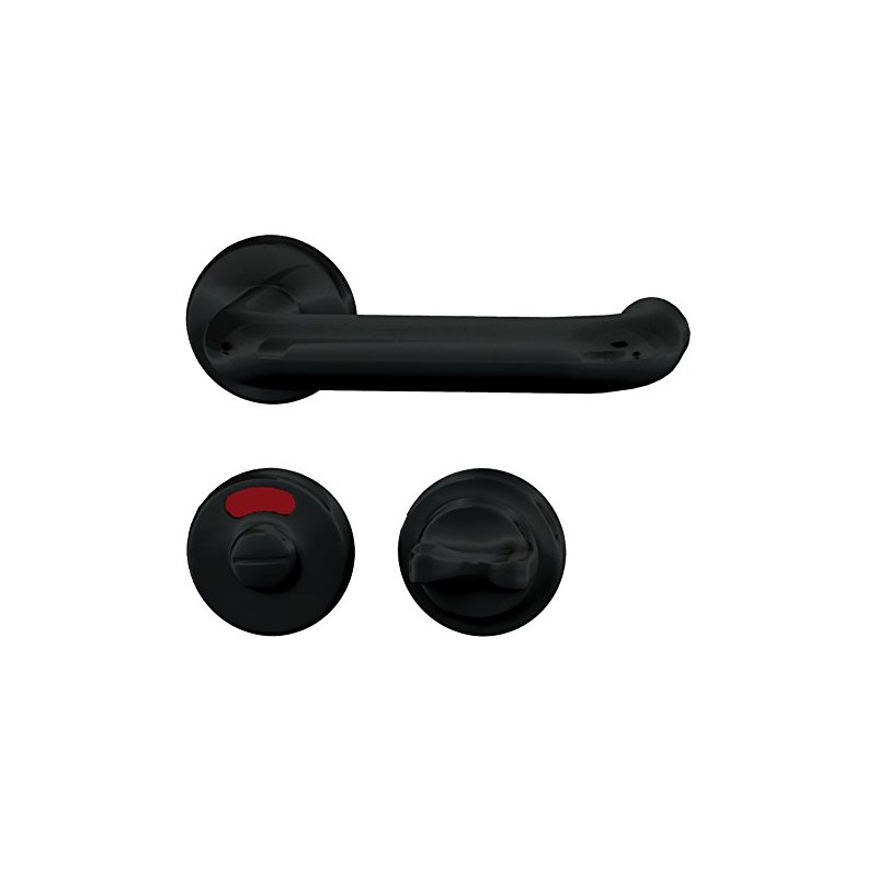 Alpertec 40130250 Door Fitting Black Plastic R for Bathroom Doors