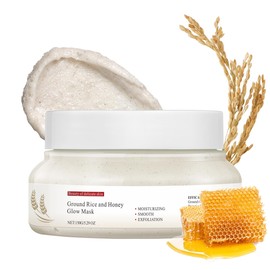 Face Masks Skincare, Ground Rice and Honey Glow Mask, Moisturizing & Hydrating Clay Mask, Deeply Cleansing Skin, Exfoliating and Blackheads, Cleanses Pores