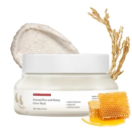 Face Masks Skincare, Ground Rice and Honey Glow Mask, Moisturizing & Hydrating Clay Mask, Deeply Cleansing Skin, Exfoliating and Blackheads, Cleanses Pores