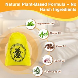 16 Pack Bed Bug Repellent Pouches for Home, Travel, Indoor Use, Natural Plant-Based Bed Bug Killer Pet & Kid Safe, Alternative to Bed Bug Spray, Dust Mite Spray & Bed Bug Bomb, Mess Free, Easy to Use