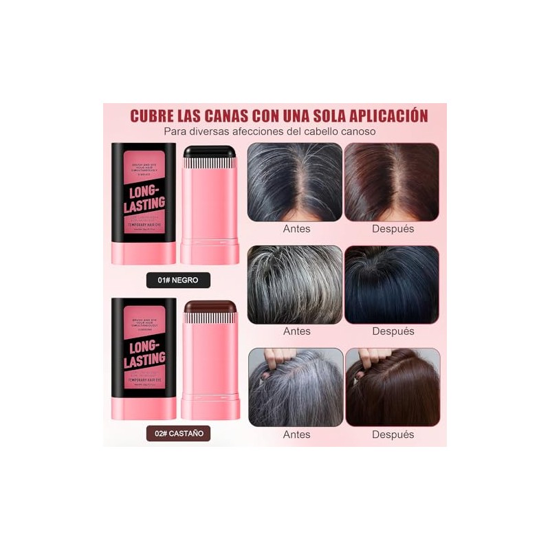 2 en 1 Peine con Tinte de Cabello，Cubre Canas en