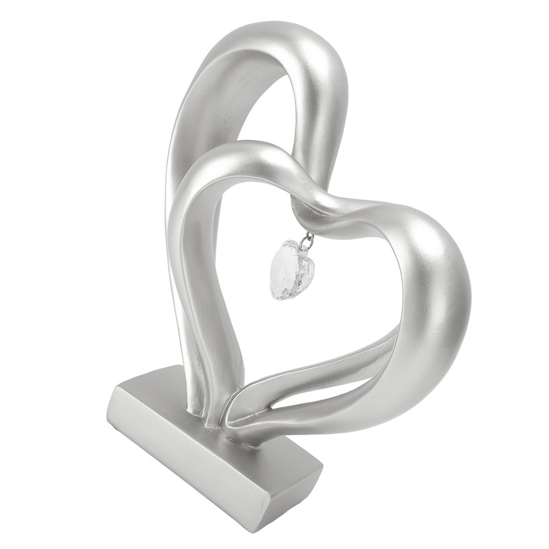 Double Heart Sculpture Resin Romantic Heart Statues Love Sculpture for