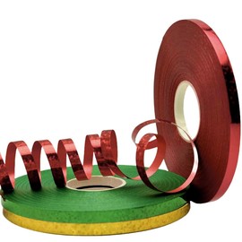 3 Rolls Curling Ribbon Assortments for Gift Wrapping, Balloons Ribbon for Bouquets, Wedding, Birthday, Christmas Decoration (Red Green Gold, 3/16 inch)