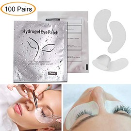 100 Pairs Eye Gel Pads, Jiasoval Natural Hydrogel Eye Patches for Eyelash Extension Lint Free Eye Pads, Eye Mask Pads Beauty Tool - Under Eye Pads