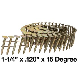 1-1/4" x .120" - 15 Degree - Wire Weld Coiled Roofing Nails - Electro-Galvanized - Small Box ~375 Nails