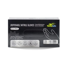 6-mil Disposable Nitrile Gloves, Black, Large, Food-Safe & Powder-Free