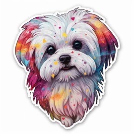 Yoonek Graphics Maltese Dog Vinyl Decal Sticker for Car, Laptop, Tumbler, More. #007017-4"