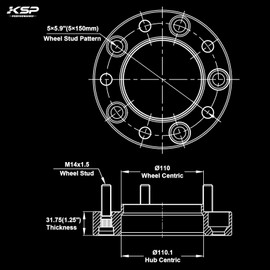 KSP 1.25”Wheel Spacers for Lexus LX570 2008-2016, 4pcs 5X150 Spacers Compatible With To-yo-ta Sequoia 2008-2021,Tundra 2007-2021,Land Cruiser 2009-2016，Aluminum Spacer with Hub Lip for 5 Lug Wheel Rim