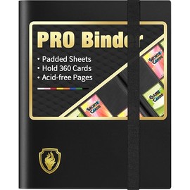 Heavy Duty Card Binder, Fabmaker 9 Pocket Trading Card Binder Holds 360 Cards, Sleek Side-Loading Card Album, Sturdy Card Collection Folder for TCG, MTG, Yugioh, Other Game Cards, Sport Cards, Black